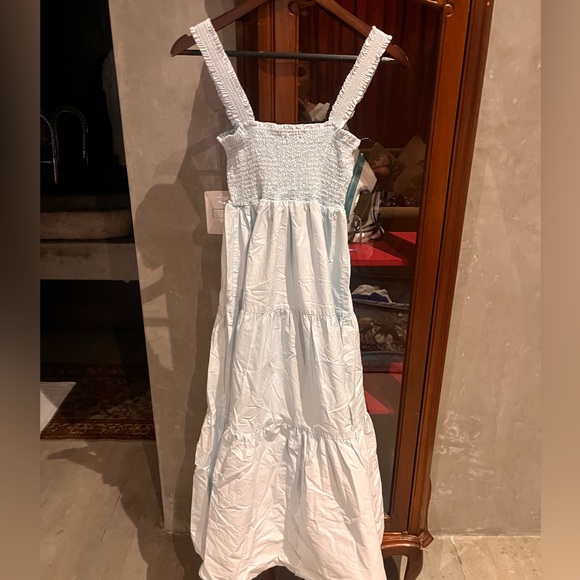 Zara Dresses & Skirts - Zara Baby Blue Smocked Tiered Maxi Dress Size medium